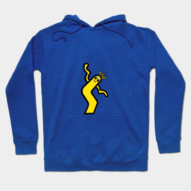 Yellow Wacky Waving Inflatable Man Hoodie by bradenjay99